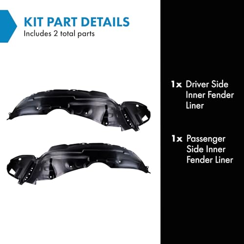 Image of TRQ Inner Fender Liner Set Compatible with 2003-2008 Pontiac Vibe GM1248130 GM1249130