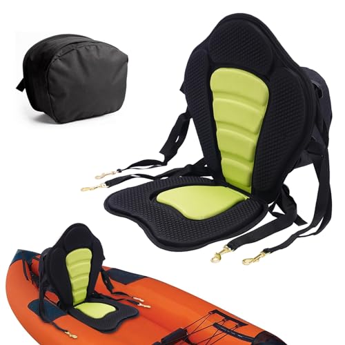 Kayak Seat Universal Fit Water Repellent Cushion with Back Support Adjustable Fishing Seat for Kayaking Canoeing Rafting Fishing