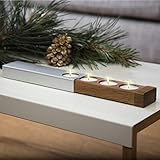 🕯 Moderner Adventskranz zum Ausziehen: Durch Ziehen und Schieben bestimmen Sie die Anzahl der sichtbaren Kerzen (max. 4 Teelichter). Ein perfektes Deko-Element für die Weihnachtszeit.