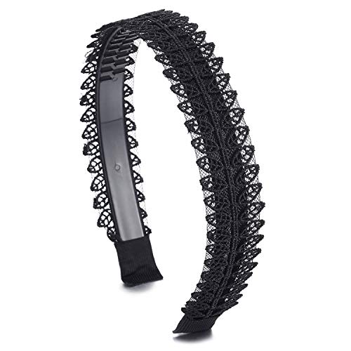 COOLSTEELANDBEYOND étincelant Noir Feuille Pétale Branche Dentelle Cheveux Peigne Cheveux Couronne Bandeau Bande Cheveux Fête Exquise Cover