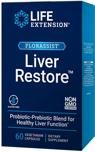 Life Extension FLORASSIST Liver Restore â€“ Probiotics & Prebiotics for Liver Health Support â€“ Gluten-Free, Non-GMO, Vegetarian â€“ 60 Vegetarian Capsules