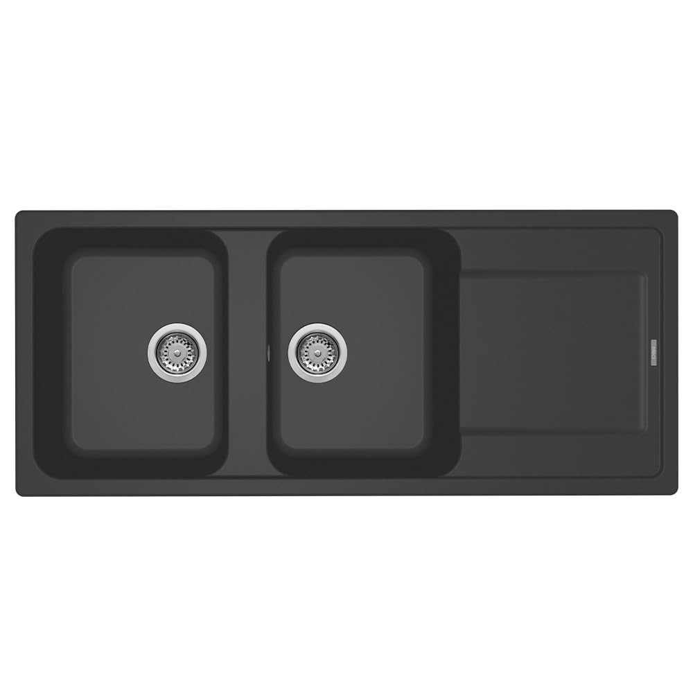 Elleci Lavello Incasso 2 vasche 116×50 Life 500 Granitek Antracite LG250059