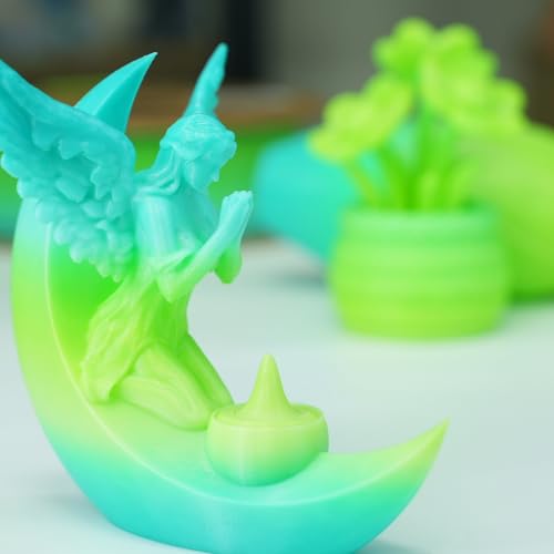 Image of GratKit Gradient PETG Filament, Color Change 3D Printer Filament 1.75mm, 1kg, Multicolor PETG Translucent Gradient Yellow Green