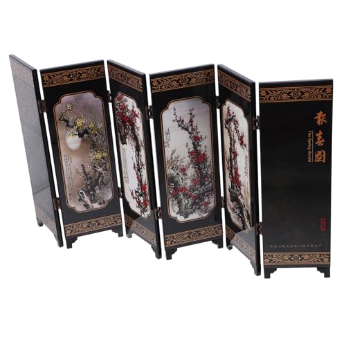 GETAJGHSD Paravent Miniature en Bois Foncé Style Ancien Décoratif pour Séparation D'espace et Décoration Intérieure Artisanale Rustique