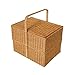 Produktbild Küche Haushalt Wohnen Picknick Körbe Handgewebte Bambus-Rattan-Picknick-Körbe im Freien Quadrat Doppelschicht Camping Wild Outing Lebensmittel Lagerung Geschenk Körbe Garten Picknickbedarf Picknickkör