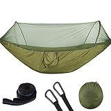 【 2 maneras de usar la hamaca 】 1. Configura la mosquitera, para evitar cualquier alteración de mosquitos, insectos, insectos; 2. Dibuja las 2 barras desplegables, gira la hamaca 180 ° para colocar la mosquitera, debajo de la parte inferior para utilizarla como una hamaca de árbol normal.
