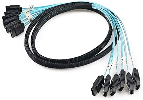 CableDeconn High Speed 6Gbps Sata 6 SATA Cable SAS Cable for Server 6 Pieces (1m)