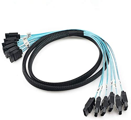 CableDeconn Szybki kabel SATA 6 Gb/s SATA 6 SAS do serwera 6 sztuk (1 m)