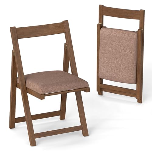GIANTEX Juego de 2 Sillas de Comedor Plegables