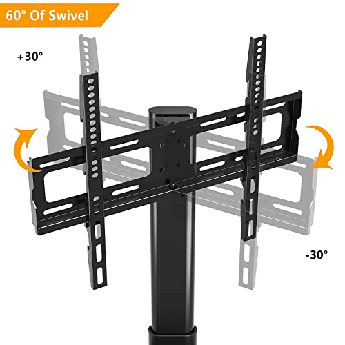 5Rcom Universal Tv Floor Stand With 2 Media Shelves For 27 32 37 42 47 50 55 65 Inch Flat Or Curved Screens Tvs Nice Tempered Glass Base With Swivel Mount For Bedroom And Office, Tv Stand, Black #TOP3