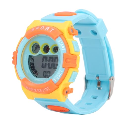 lyrlody Kids Wristwatch, Niños Digitales de 12/24 Horas Observa Las Edades de 4 a 15 Años para Deportes (Naranja Azul)