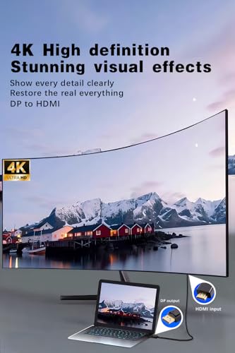 Cable DP a HDMI de 1m Duttek con conector chapado en oro para conectar ordenador de torre a monitor 3