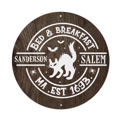 Bed & Breakfast Salem MA Aluminum Sign Halloween Wall Decor
