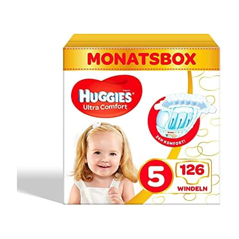 Huggies Ultra Comfort Babywindeln, Größe 5 (11-25 kg), 126 Stück (Verpackung kann variieren) Cover
