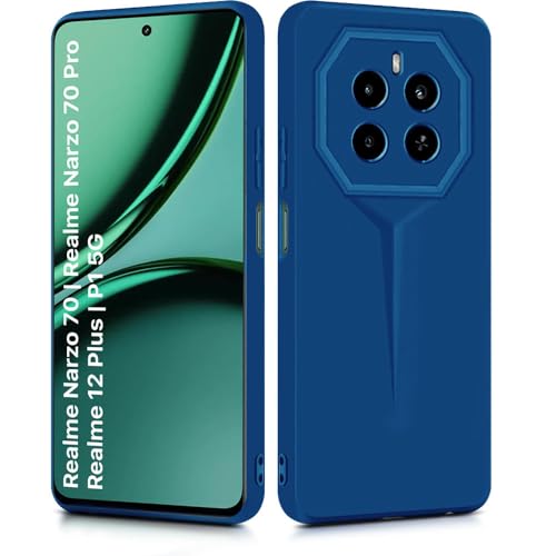 Image of WOW IMAGINE Slim Back Cover for Realme Narzo 70 | Realme Narzo 70 Pro | Realme 12 Plus | P1 5G | Blade Series Ultra Thin Case | Camera Protection | Soft Matte Silicone Flexible Mobile Case - Blue