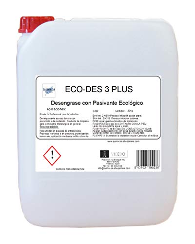 Líquido ultrasónico ECO-DES 3 PLUS 20K: elimine la grasa en piezas metálicas sin óxido