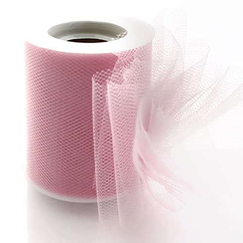 Image of 3 Premium Tulle Fabric Roll For Crafts, Wedding, Party Decorations, Gifts Dusty Mauve 25Yard Spool Dusty Mauve