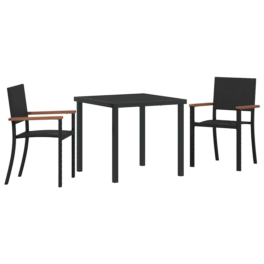 Salon de jardin en rotin 3 pièces résistant aux intempéries avec table