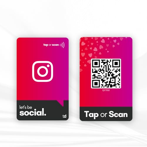 Image of NFC & QR Smart Social Follow Tap Card, Durable PVC, UV Printed - Connect on Instagram with One Tap, Contactless Link Sharing