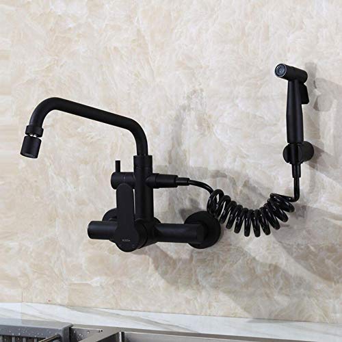 Grifos de cocina para fregadero y piscina de lavandería en pared negro