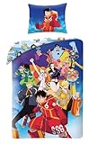 Halantex Juego de cama One Piece Luffy SSG EGGHEAD – Funda nórdica de 140 x 200 cm con funda de almohada de 70 x 90 cm – 100% poliéster multicolor