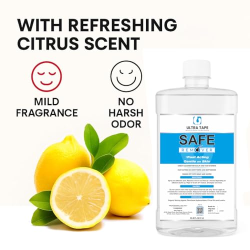 Image of Glue Remover Skin Safe Citrus Formula 1000 ml Professional | Fast acting citrus adhesive remover cleans residue from wigs toupees and hair patches with skin safe use