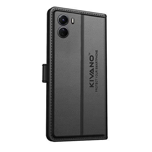 Image of KIVANO Compatible with Vivo T2x 5G / Vivo Y56 5G / Vivo Y16 Flip Cover | Leather Finish | Inside Pockets & Inbuilt Stand | Shockproof Wallet Style Magnetic Closure Back Cover Case