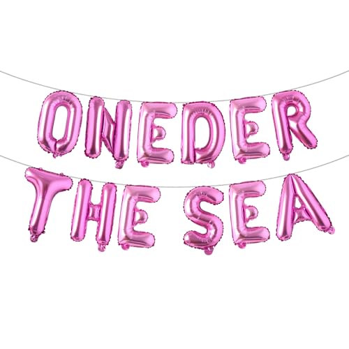 Oneder The Sea First Birthday Decoration Oneder The Sea Party Favors Under The Sea Mermaid Party Backdrop Party Supplies Favors Balloon 1st Birthday Girl Decorations (ONEDER THE SEA Rose Red)