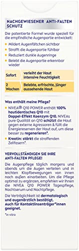 NIVEA Q10 Soin contour des yeux anti-rides et tonifiant (15 ml), crème pour les yeux contre les cernes, crème hydratante au Q10 et à la créatine pour la zone sensible du contour des yeux