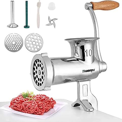 Huanyu Picadora de Carne Manual de Acero Inoxidable Tamaño 10 Cover