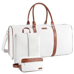 Weekender Bags for Women Travel Duffel Bag with Shoe Bag & Toiletry, Large Size Canvas Overnight Bag Carry On Tote Gym Hospital Bag Labor Delivery 3 Pcs Set