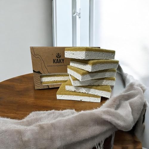 Image of Natural Compostable Kitchen Sponges KAKY 12 sponges, one Package.