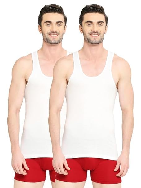 Image of VIP Supreme Men's 100% Combed Cotton White Vest | Moisture Absorbent Inner wear Combo for Men