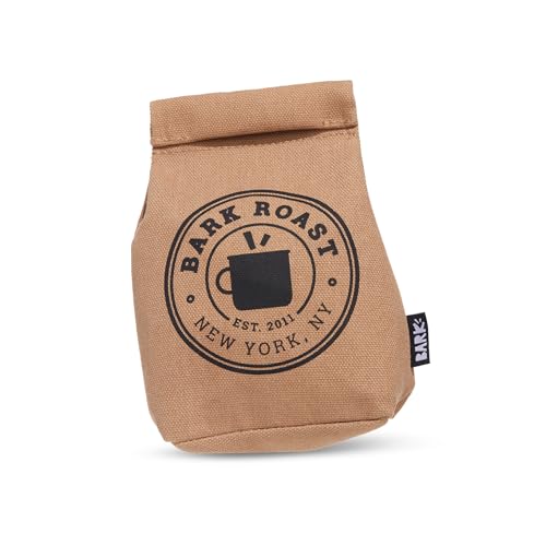 Barkbox Jitter Pug Coffee Bean Dog Toy for Medium Dogs, Hidden Surprise Toy Inside for Engaged and Excited Playtime Fun