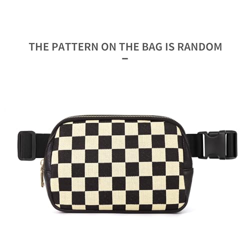 Image of Sling Bag Crossbody Bags For Women Plaid Striped Fanny Packs Chest Bag for Work Shopping