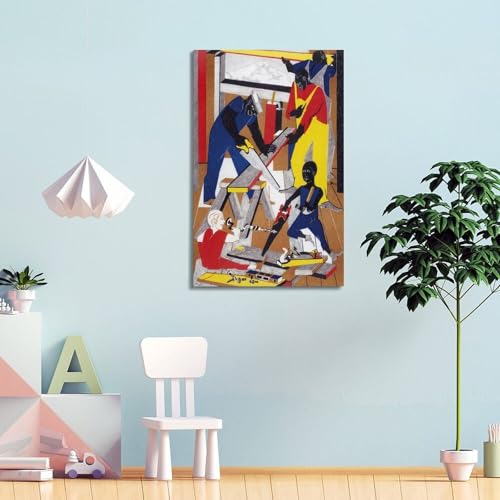 Jacob Lawrence Painter Masterpiece Poster Workshop 1972 toile art de 20 x 30 cm - 4
