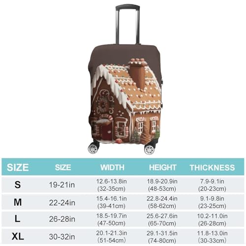 Gingerbread House Printed Luggage Cover Protector, Fits 18-32 Inch Luggage2