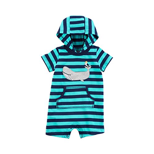 Barboteuse à capuche Carter's en molleton éponge ultra doux avec motif baleine