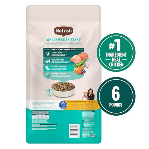 Nutrish Indoor Complete Chicken, Lentils & Salmon Recipe Dry Cat Food, 6 lb. Bag, Packaging May Vary (Rachael Ray) - Image 3