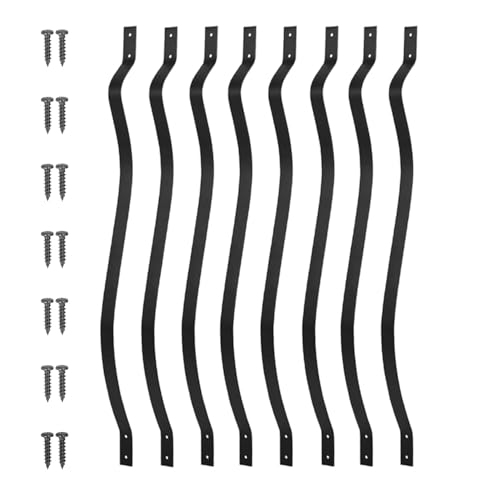 Sidasu 61-Pack 32.25 Inch Metal Balusters, Staircase Spindles With Screws, Wavy Iron Railing for Outdoor Stair Deck Porch by Sidasu - Used condition - US$94.39