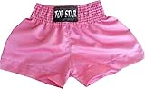 Material: Satén STM32 by ST Thai Short, Pantalones de Thai Boxing, Muay Thai Short para Girls en Rosa, Small