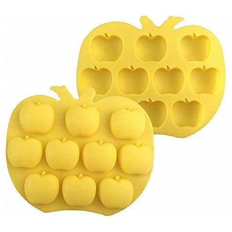 2-Pack Apple Silicone Molds - MoldFun Apple Mold for Chocolate, Cupcake topper, Jello, Candy, Gummy, Ice Cube, Cookie, Muffin, Mini Soap Cover