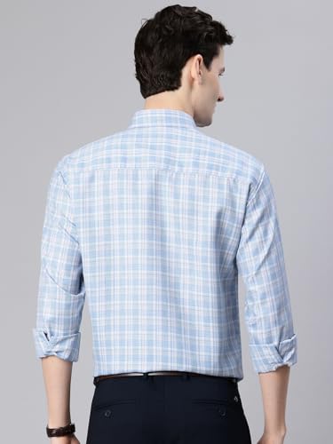 Image of Majestic Man Men's Pure Cotton Slim Fit Checkred Full Sleeve Classic Collar Everyday Formal Shirt