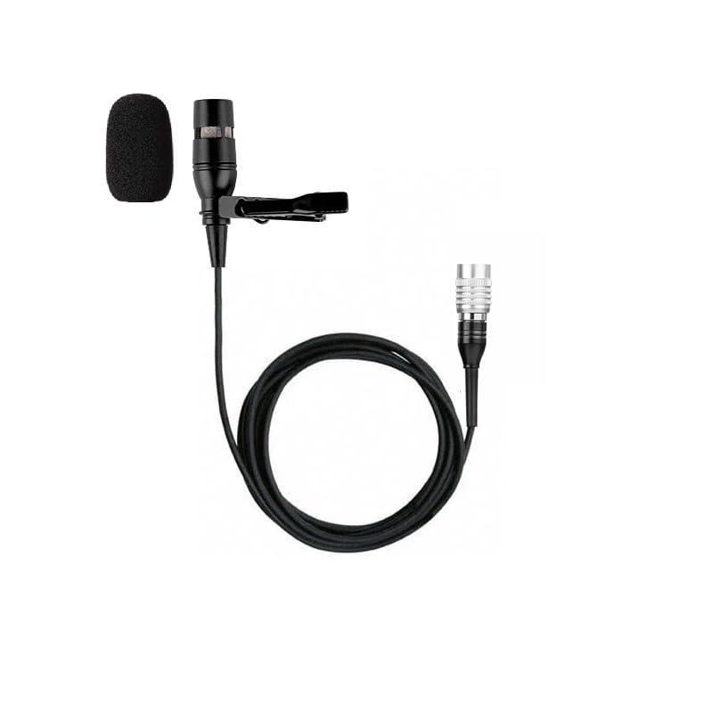 Generic Replacement Lavalier/Lapel Microphone for Audio Technica ATW-T5201 5000-Series - Body-Pack Transmitter, Condenser, Unidirectional, 4-Pin Hirose (HRS) Female Connector, Black, MS-LP01HRS
