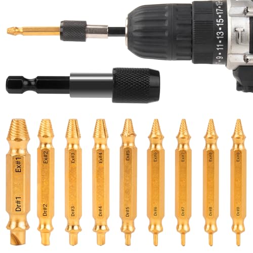 10 PCS Damaged Screw Extractor Set, Gifts for Men