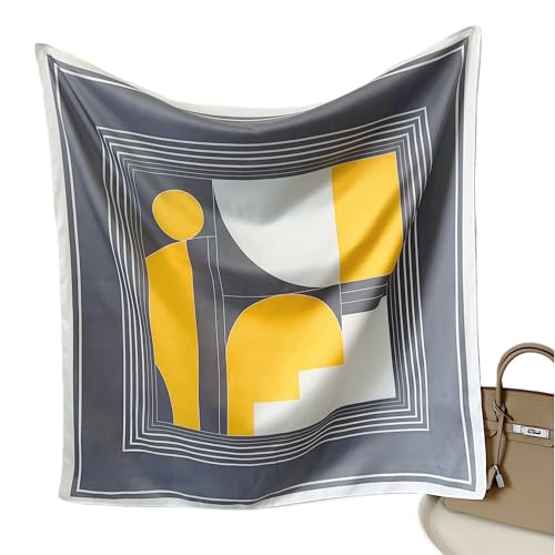 Image of Printed Poly Silken feel Scarf Stole for Women | Stylish, Soft, & Lightweight | Satin Feel Neck Scarf, Hair Scarf, Head Scarf for Women | Square Silk Stole for Handbag