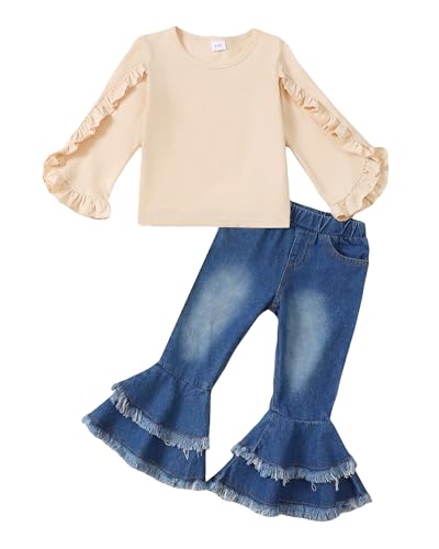 Image of Little Girls Clothes Kids Fall Winter Outfits Pant Set for Girl Age 4-8