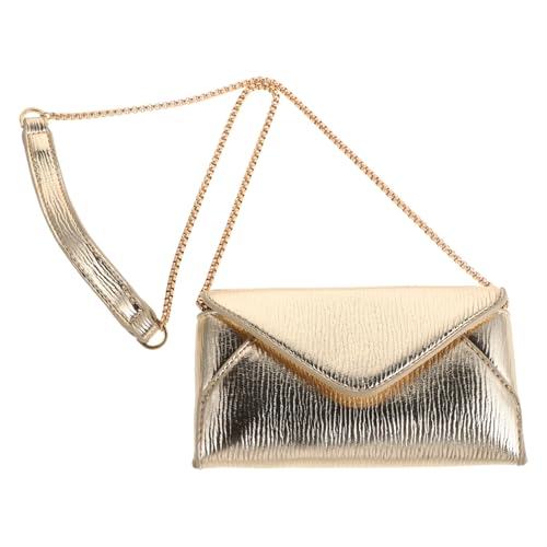 DEARMAMY bolsa de mensajero con cadena monederos de embrague pequeños bolsos cruzados bolso de mano para mujer monedero de fiesta cartera de cóctel bolso de mano nupcial PU Golden