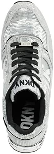 DKNY Women's Sequin Slip on Comfort Sneaker, SLVR/BLK, 7 | Image 2