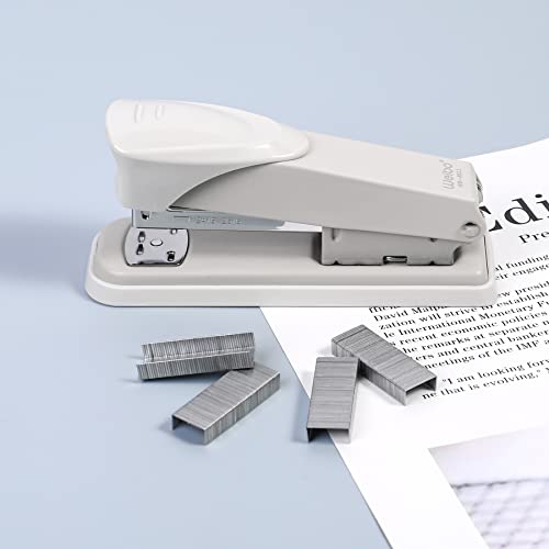 Effortless Desktop Blue Stapler, One Touch Stapling, Easy To Load Ergonomic Stapler, 40-50 Sheet Capacity, Includes 1000 Staples (White) #TOP6
